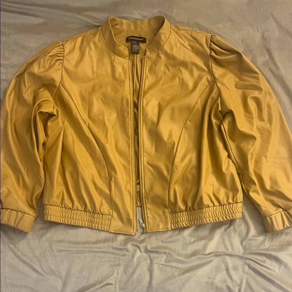 Ashley Stewart Mustard Yellow Bomber Jacket